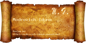 Modrovich Iduna névjegykártya
